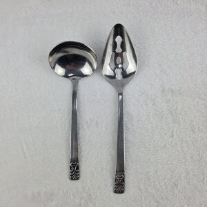 Vintage Cameo Carlyle Stainless Serving Set Hong Kong‎ Slotted Spoon Ladle